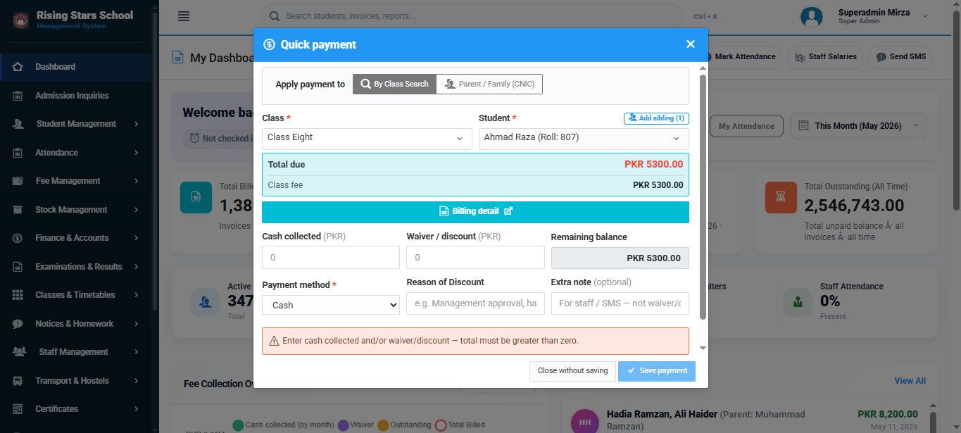 EduDigitize — Fee Management