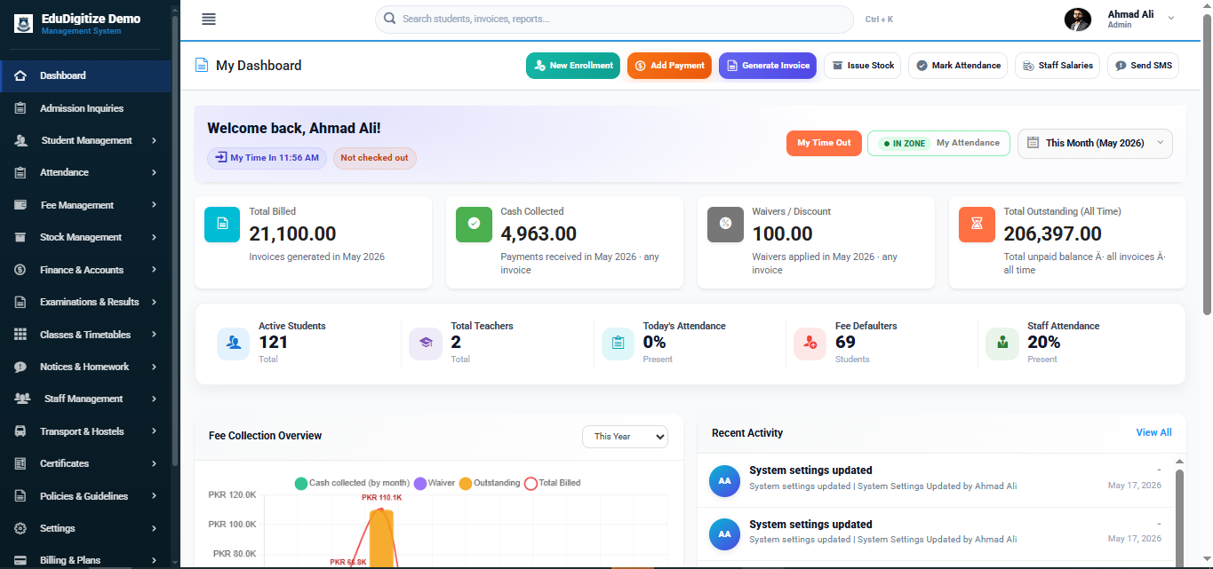 EduDigitize — Dashboard