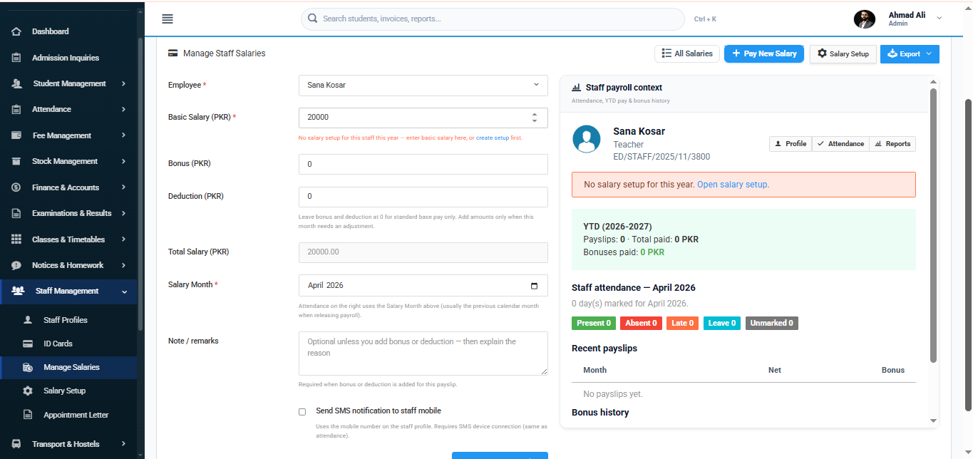 EduDigitize — Staff Salaries
