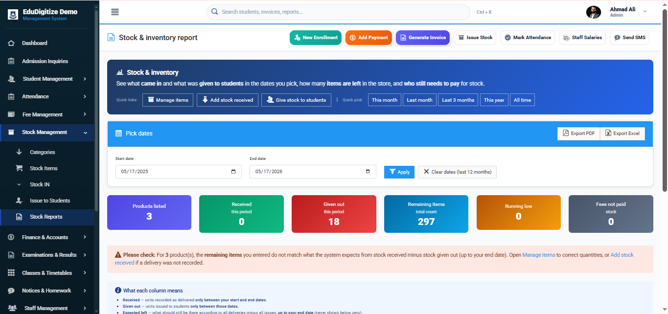 EduDigitize — Stock